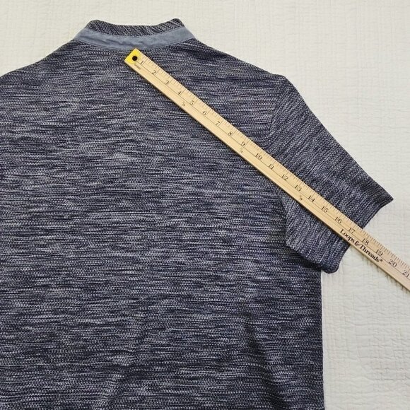 Tasso Elba Navy Blue Combo Banded Collar Polo Shirt Men's Medium EUC LN Golf - Picture 11 of 13